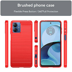 Htdmobiles Coque pour Motorola Moto G14 - housse etui silicone gel carbone + verre trempe - ROUGE