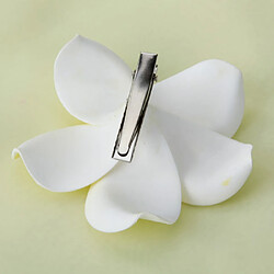 Acheter Pince à Cheveux Pour Femme En Forme De Fleur De Mousse De Plumeria Hawaïenne Mariée Blanc Et Jaune