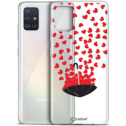 Caseink Coque Pour Samsung Galaxy A51 (A515) (6.5 ) [Gel HD Collection Love Saint Valentin Design Parapluie d'Amour - Souple - Ultra Fin - Imprimé en France]