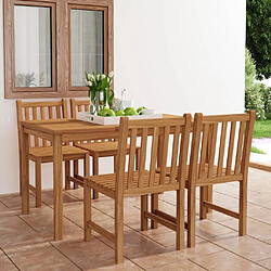 Salle à manger de jardin 5 pcs,Table et chaise à dîner Bois de teck massif -MN57530