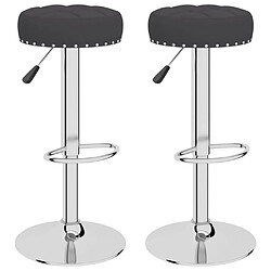 vidaXL Tabourets de bar lot de 2 noir tissu