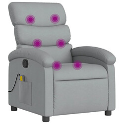 Maison Chic Fauteuil de massage inclinable,Fauteuil luxe de relaxation Gris clair Tissu -MN63897