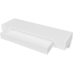 vidaXL Étagère murale avec 1 tiroir MDF Blanc Rangement de livres/DVD