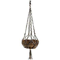 Aubry Gaspard Suspension macramé bicolore en jute.