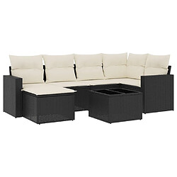 Maison Chic Salon de jardin 7 pcs avec coussins | Ensemble de Table et chaises | Mobilier d'Extérieur noir résine tressée -GKD21225