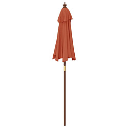 Acheter vidaXL Parasol de jardin avec mât en bois terre cuite 196x231 cm