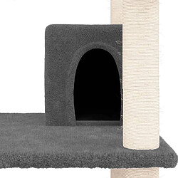 Acheter Helloshop26 Arbre à chat meuble tour grimper jouet grattage grattoir escalade plateforme avec griffoirs en sisal foncé 162 cm gris 02_0022676