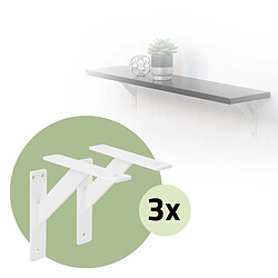 ML-Design 6x Support étagère murale fixation flottante aluminium blanc robuste 180x180 mm