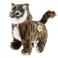 Peluche électronique chat jouets en peluche jouets de marche chat miaou jouets enfants jouet brun