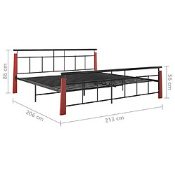 vidaXL Cadre de lit sans matelas métal bois de chêne massif 200x200 cm pas cher