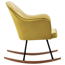 Acheter Maison Chic Chaise à bascule | Fauteuil Relax, design moderne Jaune moutarde Velours -GKD72577