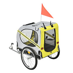 Acheter Remorque Vélo pour Chien Capacité 26 kg 138 x 71 x 90 cm Jaune Gris Noir [pro.tec]