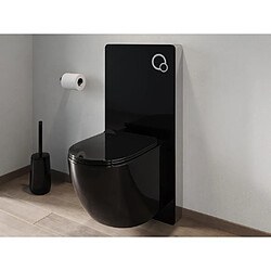 Vente-Unique Pack WC suspendu avec bâti-support décoratif - Noir brillant - JAVOINE