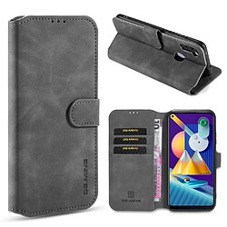 Dg.Ming Etui en PU style rétro gris pour votre Samsung Galaxy A11 (European Version)