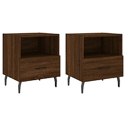 Maison Chic Lot de 2 Tables de chevet - Tables de Nuit chêne marron 40x35x47,5 cm