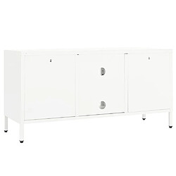 Acheter vidaXL Meuble TV Blanc 105x35x52 cm Acier et verre