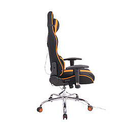 Avis Decoshop26 Fauteuil de bureau gamer design sportif fonction de massage chauffant avec coussins en tissu noir / orange 10_0002536