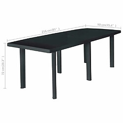 Maison Chic Table de jardin | Table d'extérieur Anthracite 216x90x72 cm Plastique -GKD95795 pas cher