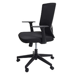 Mendler Chaise de bureau HWC-J90, dossier ergonomique en forme de S, soutien de la taille réglable ~ noir