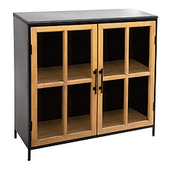 Atmosphera, Createur D'Interieur Buffet vitré design en métal Baris - L. 102 x H. 101 cm - Noir