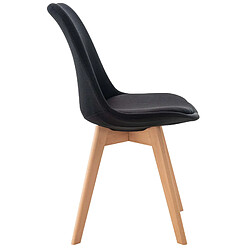 Avis Decoshop26 Chaise de salle à manger x1 design scandinave en tissu noir et pieds en bois clair 10_0002292