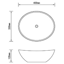 vidaXL Lavabo ovale de luxe Marron foncé mat 40x33 cm Céramique pas cher