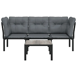 Avis Maison Chic Salon de jardin 4 pcs - Table et chaises d'extérieur - Mobilier/Meubles de jardin Moderne noir et gris résine tressée -MN13349