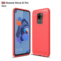 Wewoo Coque Souple TPU en fibre de carbone pour Huawei Nova 5i Pro rouge