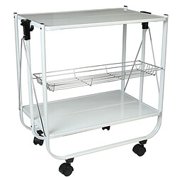 Chariot de service Alexandra House Living Blanc 68 x 70 x 40 cm Pliable