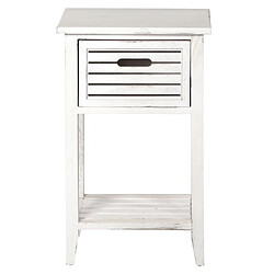 Avis Mendler Table d'appoint / chevet, 1 tiroir, 35x27x57cm, shabby, vintage ~ blanc