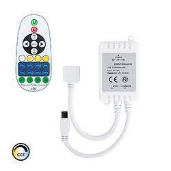 Avis Ledkia Contrôleur Variateur Ruban LED 12V DC CCT Selectionnable avec Télécommande IR Blanc