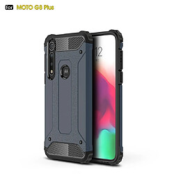 Wewoo Coque Renforcée Etui combiné Moto G8 Plus pour TPU + PC bleu marine