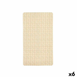 Berilo Tapis de Douche Antidérapant Carreaux Beige PVC 67,7 x 38,5 x 0,7 cm (6 Unités)