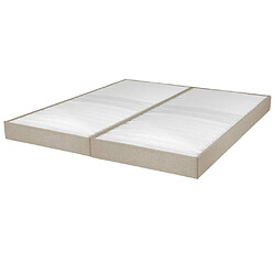 Ebac Sommier tapissier Omega Sahara 2x90x200 Lattes bois - H.15 cm - Made in France Sommier tapissier x 2 - 180x200 Omega tissu lin 18 lattes. ATTENTION : Veuillez vérifier que cette dimension passe dans les escaliers, couloirs et portes. Caisse en sapin massif, lattes bois en contreplaqué épaisseur 8 mm, embouts de lattes en polyéthylèn