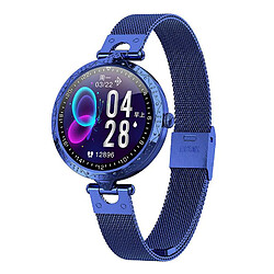 Chrono Montre Connectée pour femmes, moniteur de fitness à écran tactile complet avec moniteur de sommeil de fréquence cardiaque étanche IP68(Bleu)