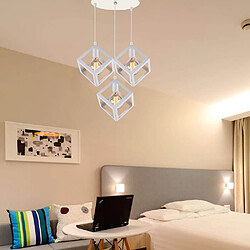 Acheter Stoex Plafonnier Antique À 3 Lumières Lustre Creative Cube Blanc Suspension Luminaire Rétro en Métal, Pour Bureau, Bar, Chambre À Coucher, Cuisine, E27