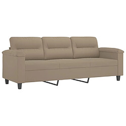 Acheter Maison Chic Canapé 3 places avec oreillers,Sofa de Salon,Canapé droit taupe 180 cm tissu microfibre -GKD233111