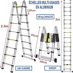 Échelle Télescopique 5M en Aluminium