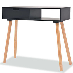 Maison Chic Table console | Meuble d'entrée | Table d'appoint Bois de pin massif 80 x 30 x 72 cm Noir -GKD87979