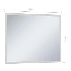 vidaXL Miroir mural à LED de salle de bain et capteur tactile 80x60 cm pas cher