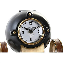 Acheter Horloge de table DKD Home Decor 20,5 x 20,5 x 21,5 cm Noir Doré Aluminium Résine Colonial