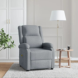 vidaXL Fauteuil de massage Gris clair Tissu