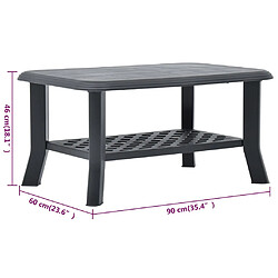 vidaXL Table basse Anthracite 90x60x46 cm Plastique pas cher