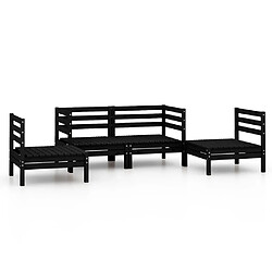 Maison Chic Salon de jardin 4 pcs - Table et chaises d'extérieur - Mobilier/Meubles de jardin Moderne Noir Bois de pin massif -MN69571