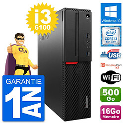 PC Lenovo ThinkCentre M800 SFF i3-6100 RAM 16Go Disque 500Go Windows 10 Wifi - Occasion