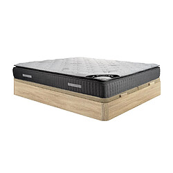 Vente-Unique Ensemble 180 x 200 cm sommier coffre naturel clair + matelas ressorts ensachés 7 zones et mémoire de forme ép.28cm - MARANI de YSMÉE