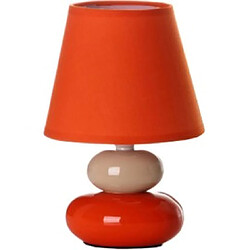 Lampe galet céramique Orange et crème