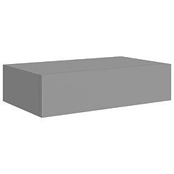 vidaXL Étagère à tiroir murale gris 40x23,5x10 cm MDF