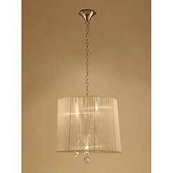 Luminaire Center Suspension Tiffany 3+3 Ampoules E14+G9, doré avec Abat jour bronze & cristal transaparent