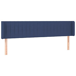 Maison Chic Tête de lit scandinave avec oreilles,meuble de chambre Bleu 163x16x78/88 cm Tissu -MN51249